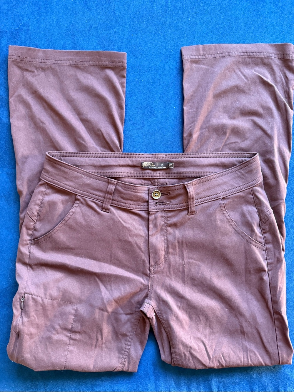 Prana Brown Hiking Roll Up Straight Leg Pants — Mid-Rise Casual